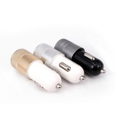 Logo trade promotional giveaways image of: Metal car charger