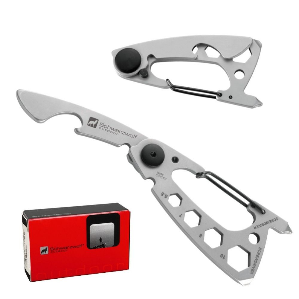 Logo trade promotional item photo of: Multifunctional tool BURUNDI Schwarzwolf