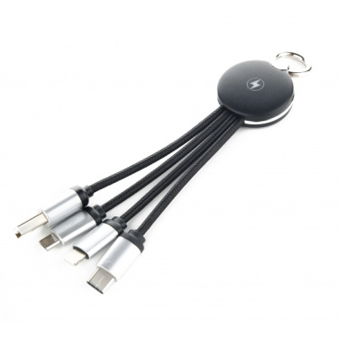 Logotrade advertising products photo of: 3in1 cable with enlighted logo for engraving, RXD-368