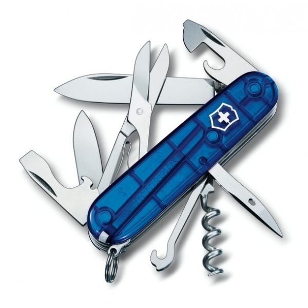 Logo trade business gift photo of: Pocket knife Climber transparent Victorinox