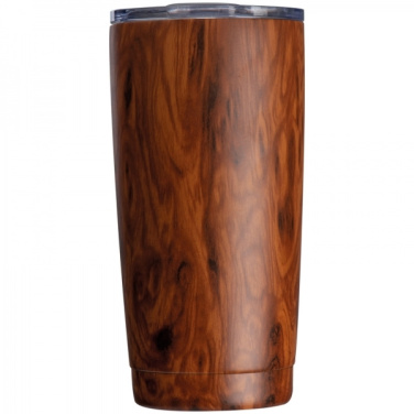 Logo trade advertising products picture of: Stainless steel mug with wooden look COSTA RICA 550 ml