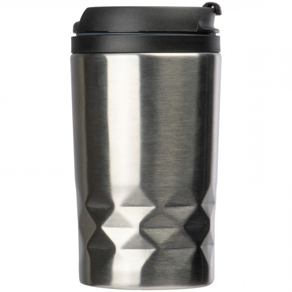 Logo trade advertising product photo of: Stainless steel mug with lid ROMA 250 ml