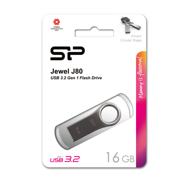 Logotrade promotional gift picture of: Pendrive 3.0 Silicon Power JEWEL J80 TITANIUM 16GB