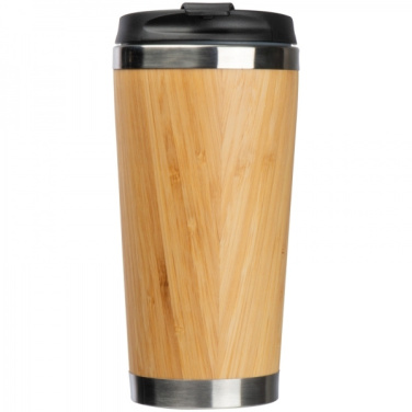 Logotrade advertising products photo of: Stainless steel mug BAMBOOGARDEN 400 ml