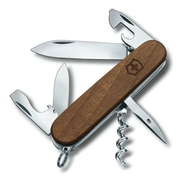 Logo trade promotional gift photo of: Pocket Knife Spartan Wood Victorinox