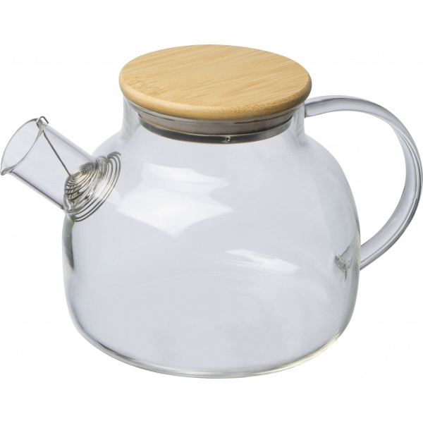 Logotrade promotional product image of: Glass jug with bamboo lid FRANKFURT 1000ml