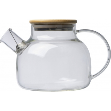 Logo trade advertising product photo of: Glass jug with bamboo lid FRANKFURT 1000ml