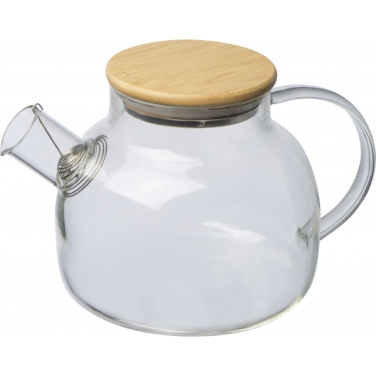 Logotrade corporate gifts photo of: Glass jug with bamboo lid FRANKFURT 1000ml