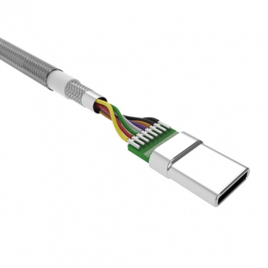 Logo trade advertising products picture of: Nylon data transfer cable LK30 Type - C Quick Charge 3.0