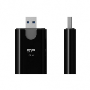 Logo trade corporate gift photo of: MicroSD and SD card reader Silicon Power Combo 3.1