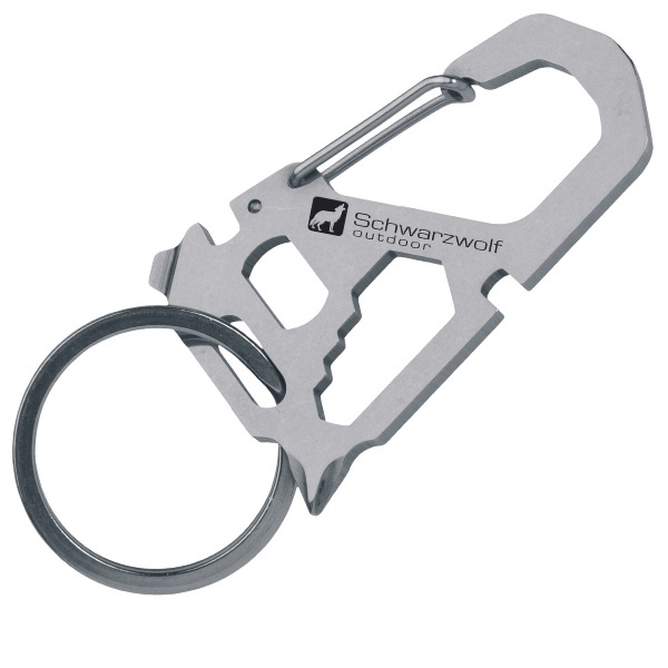 Logo trade promotional merchandise image of: Multifunctional keychain ANTISANA Schwarzwolf