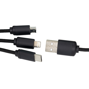 Logotrade corporate gifts photo of: 3in1 long cable with elighted logo for engraving, W201TG