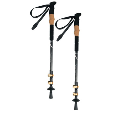 Logo trade promotional merchandise picture of: Trekking poles DENALI Schwarzwolf