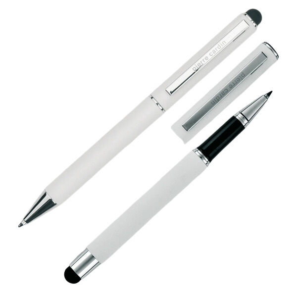 Logotrade promotional giveaways photo of: Writing set ballpoint pen & roller soft touch CLAUDIE