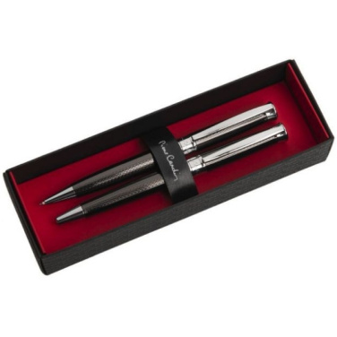 Logo trade promotional gifts picture of: Metal set of ballpoint pen and roller ROI