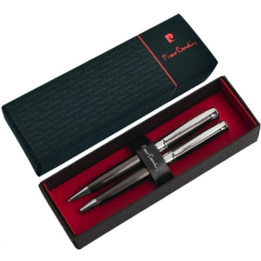 Logo trade corporate gifts image of: Metal set of ballpoint pen and roller ROI