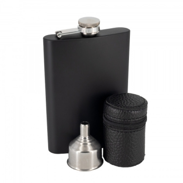 Logo trade promotional items image of: Hip flask MADONIE Schwarzwolf