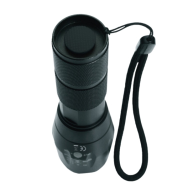 Logo trade promotional items image of: Flashlight DELGADA Schwarzwolf