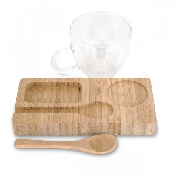 Logotrade advertising product image of: Tray with cup and spoon FORMOSA 150 ml