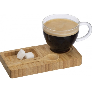 Logo trade promotional items picture of: Tray with cup and spoon FORMOSA 150 ml