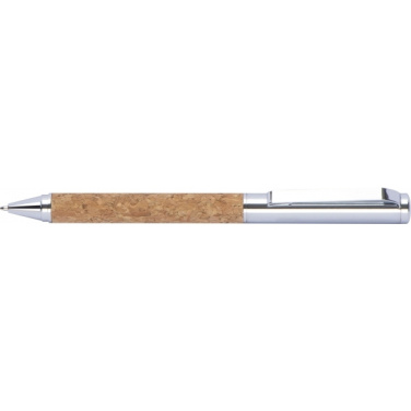 Logo trade business gift photo of: Twist-ballpen metal and cork LILLEHAMMER