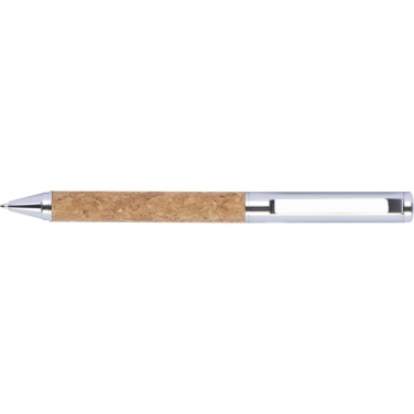 Logo trade promotional gifts image of: Twist-ballpen metal and cork LILLEHAMMER