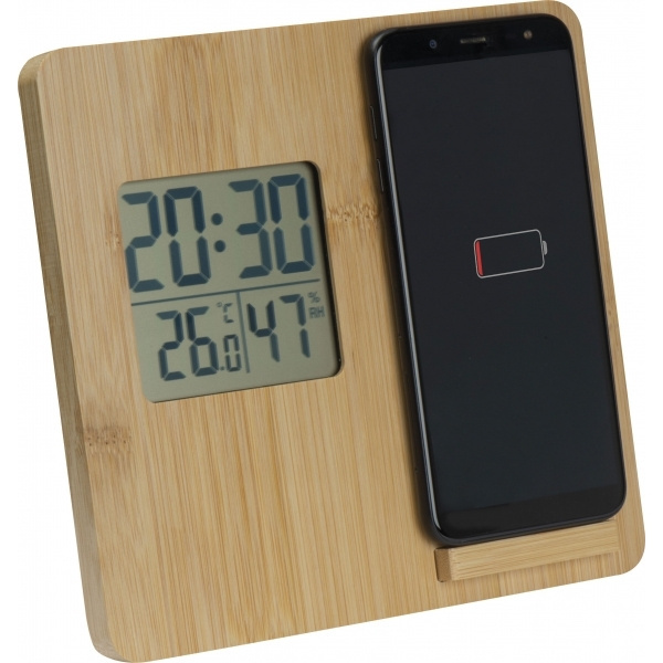 Logo trade corporate gifts image of: Bamboo weather station GRANADA