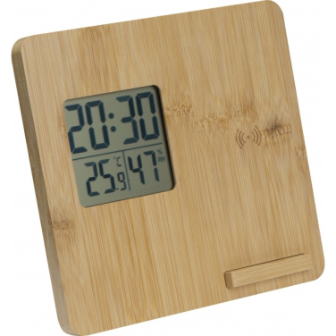 Logo trade promotional gifts image of: Bamboo weather station GRANADA