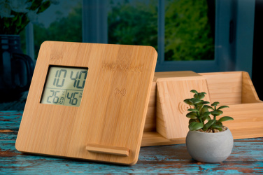 Logotrade corporate gift picture of: Bamboo weather station GRANADA