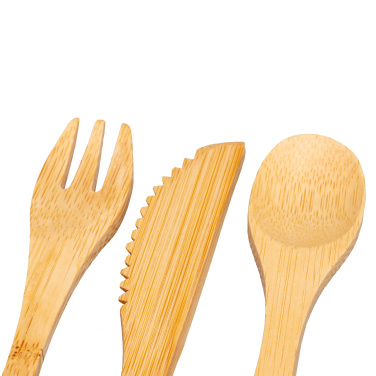 Logotrade promotional gift image of: Bamboo cutlery set BONNEVILLE