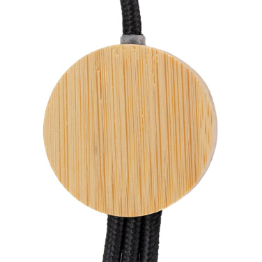 Logo trade promotional merchandise picture of: 3-in-1 cable with elighted logo in a wooden casing, LH-ZMU06