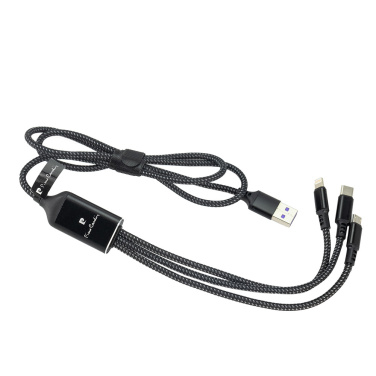 Logotrade promotional giveaway image of: 3 in 1 cable with elighted logo Pierre Cardin