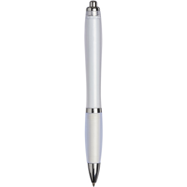 Logo trade promotional giveaways image of: Curvy ballpoint pen with frosted barrel and grip