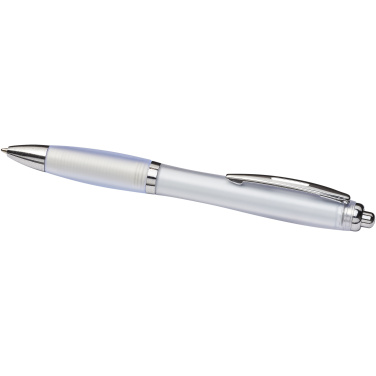 Logo trade promotional item photo of: Curvy ballpoint pen with frosted barrel and grip