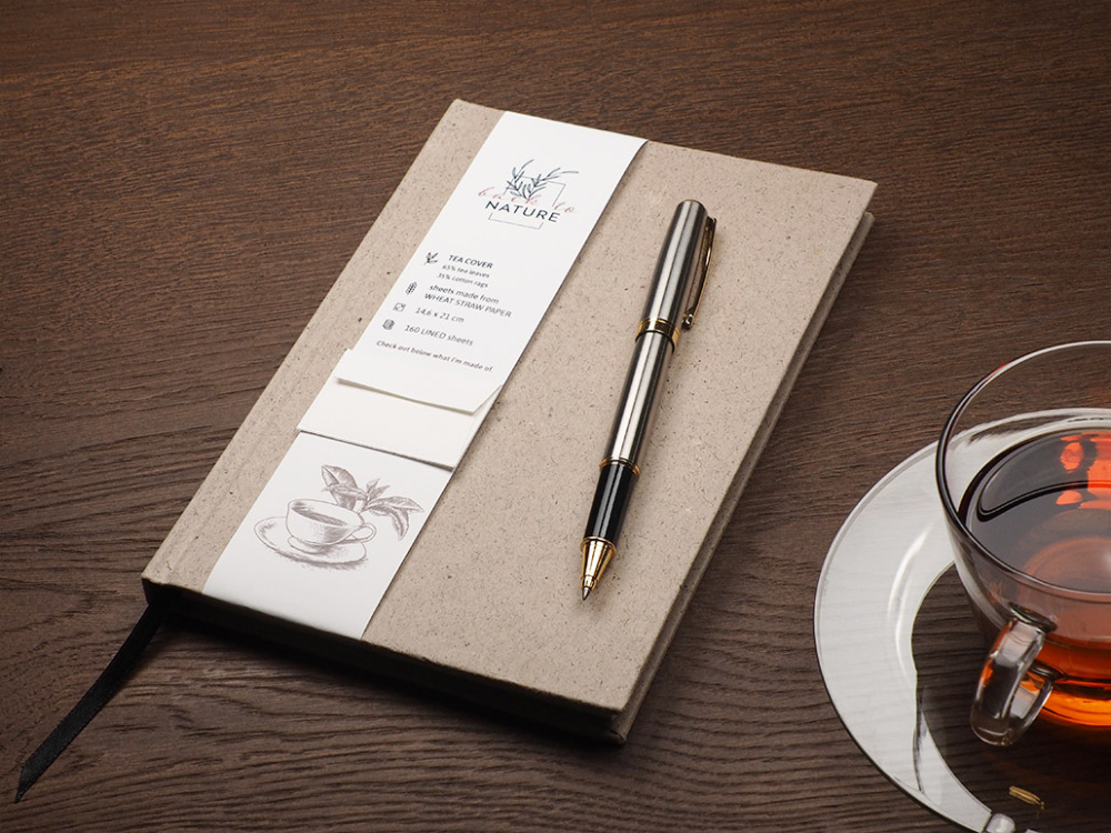 Logo trade promotional gift photo of: Recycled Tea Notebook 209734000