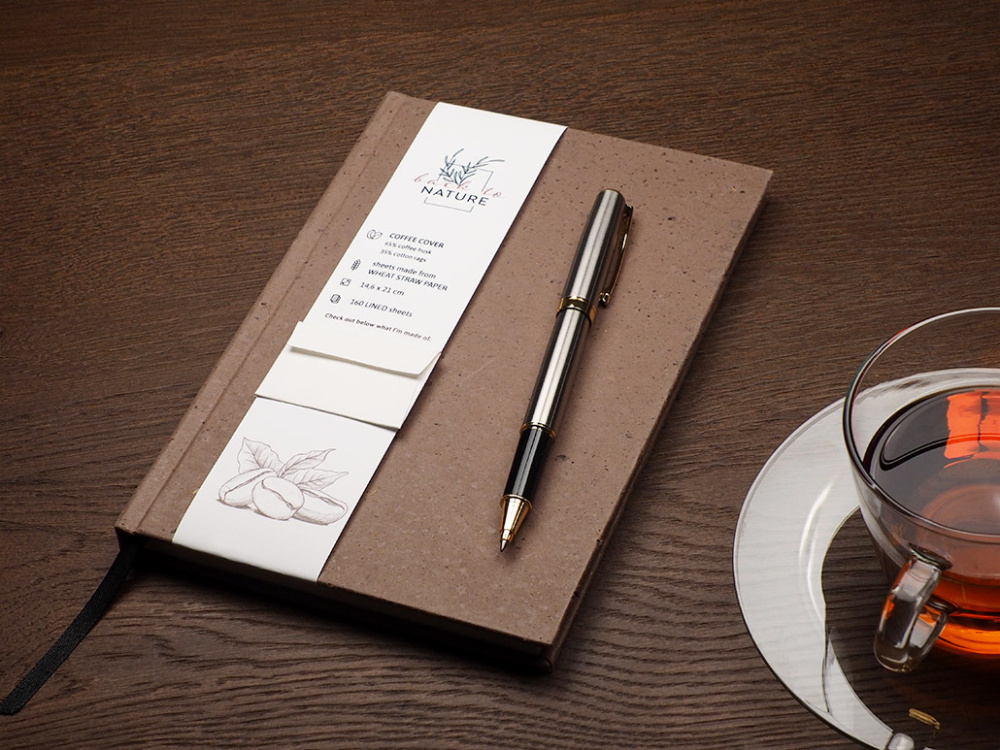 Logotrade corporate gift picture of: Recycled Coffee Notebook 209733900