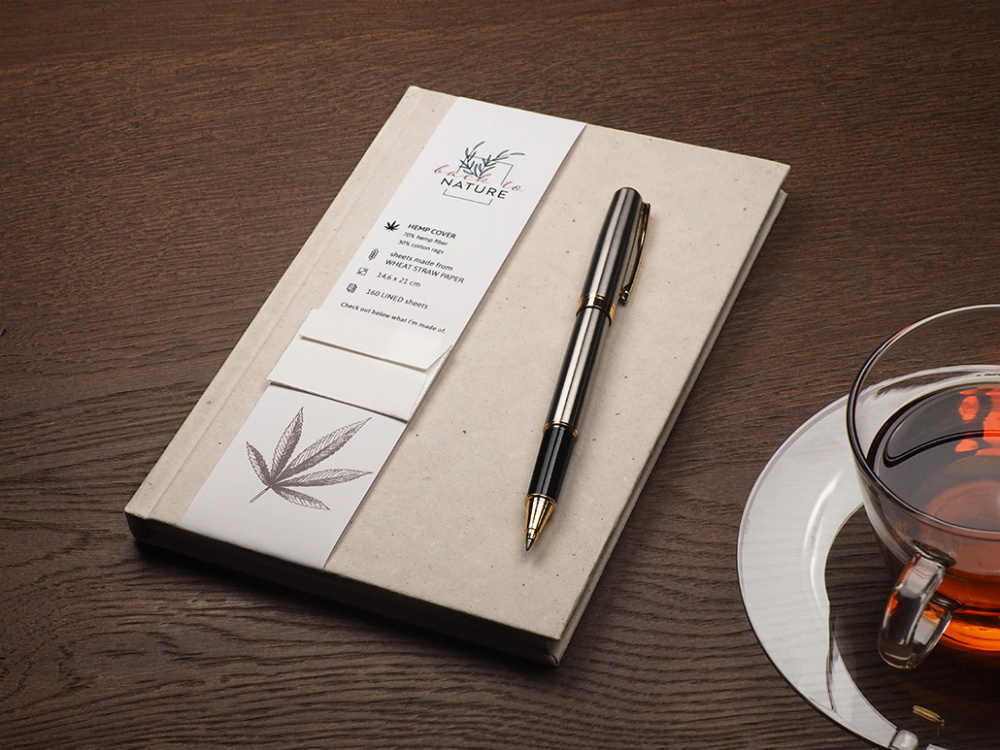 Logo trade promotional items picture of: Recycled Hemp Notebook 209734300