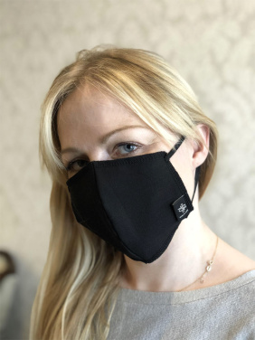 Logo trade promotional item photo of: BLACK-BLACK cotton face mask 140116500