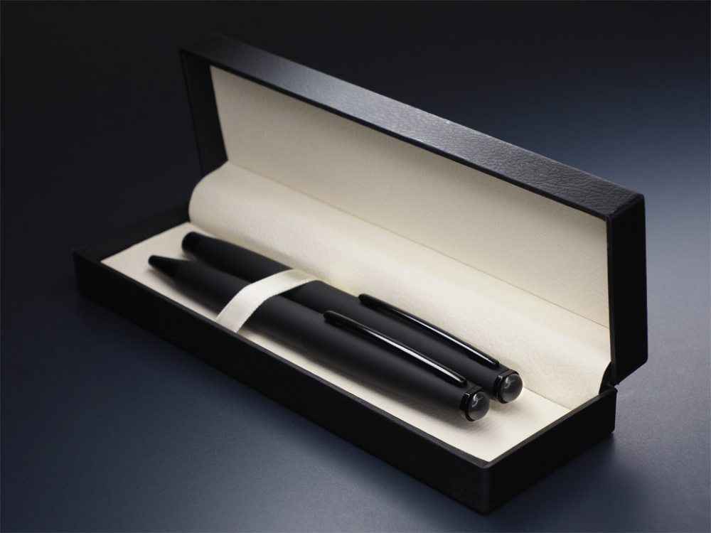 Logotrade corporate gift picture of: Obsidian stone Pen set 1290036