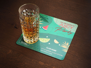 Logo trade promotional giveaways picture of: Set of 4 PUZZLE glass coasters 1835117