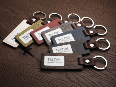 Logo trade promotional merchandise image of: Wooden keyring 1853121