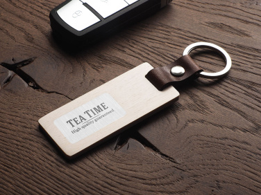 Logo trade corporate gifts image of: Wooden keyring 1853121