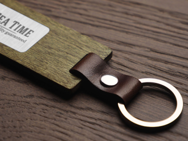 Logo trade promotional item photo of: Wooden keyring 1853121