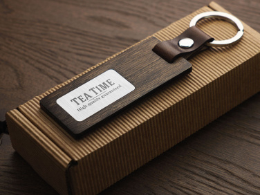 Logo trade promotional merchandise picture of: Wooden keyring 1853121