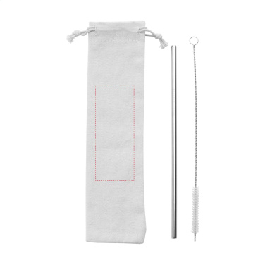 Logo trade promotional products image of: Reusable 1 piece ECO Straw Set stainless-steel straw