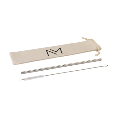 Logo trade corporate gift photo of: Reusable 1 piece ECO Straw Set stainless-steel straw