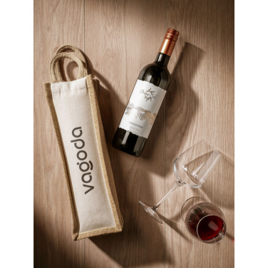 Logotrade corporate gift picture of: Jute Canvas Wine Bag