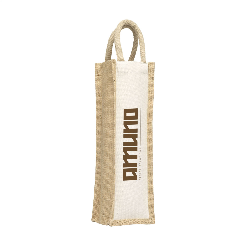 Logotrade promotional item picture of: Jute Canvas Wine Bag