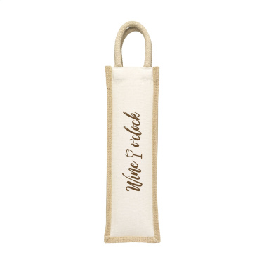 Logo trade business gifts image of: Jute Canvas Wine Bag