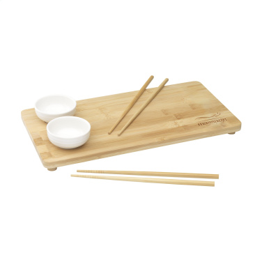 Logo trade advertising products image of: Temaki Bamboo Sushi Tray gift set